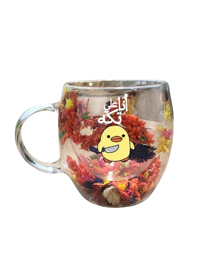 Floral Double Wall Mug - Water-Resistant Printed Sticker - cute chicks - Image 1