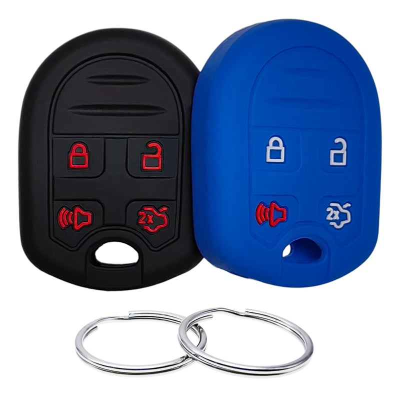 REPROTECTING Silicone Rubber Key Fob Cover Compatible with 20062015 Ford Edge Escape Expedition Explorer F150 F250 Super F350 Super Flex Focus Fusion Mustang Taurus X Lincoln Navigator
