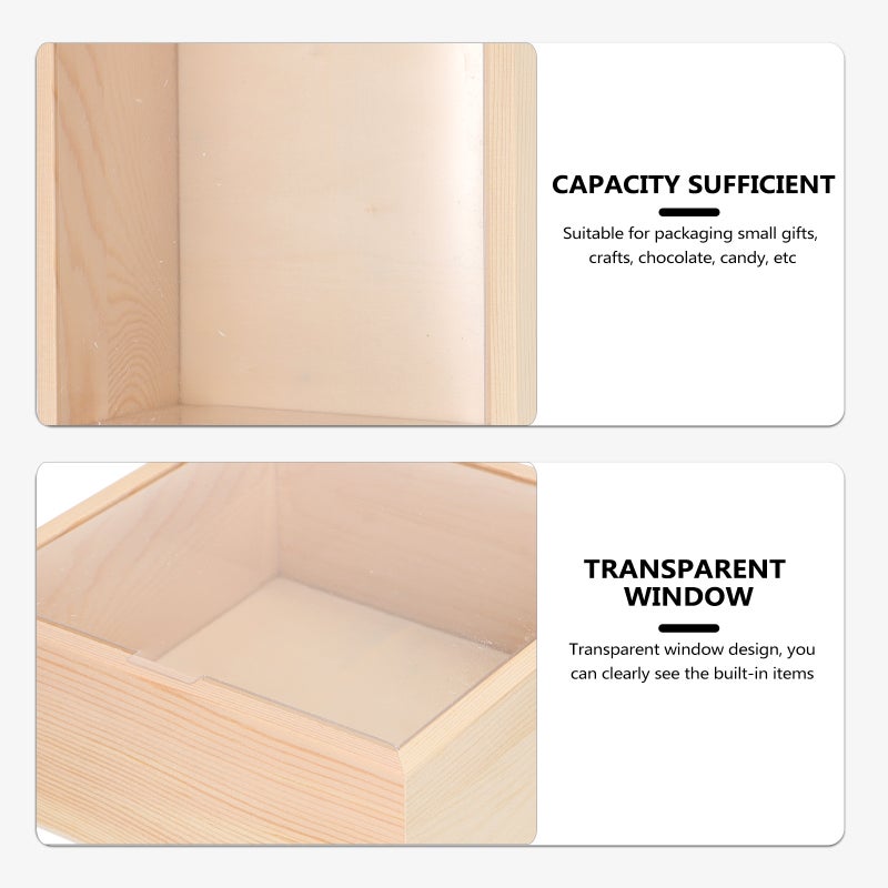 📦 صندوق هدايا خشبي بشباك شفاف للحلويات والأشغال اليدوية تصميم متين - Image 5