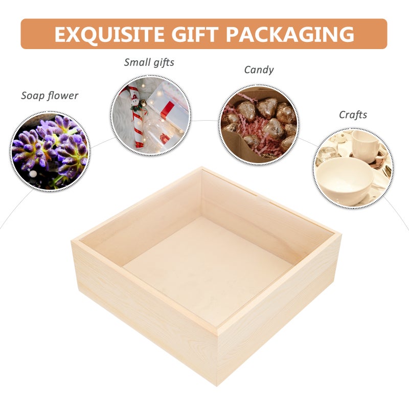📦 صندوق هدايا خشبي بشباك شفاف للحلويات والأشغال اليدوية تصميم متين - Image 3