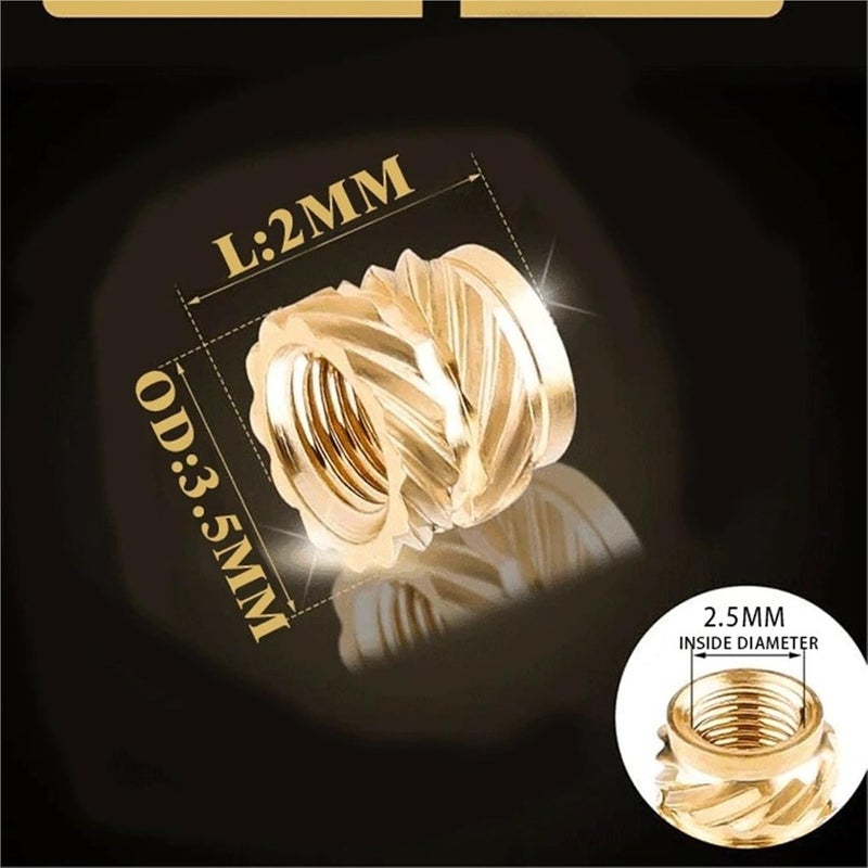 Hot Melt Knurled Thread Brass Insert Nut Female Threaded Embedment for 3D Printing Parts(Length 7mm,M5(OD 7mm) 15pcs) - Image 5