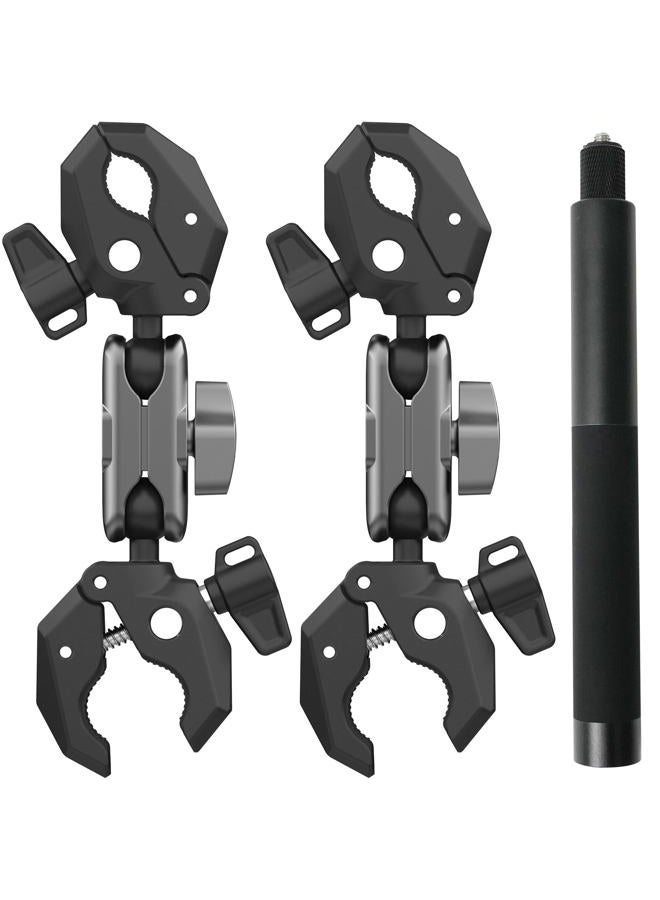 NEOSOU Motorcycle Bundle Kit for Insta360 X5 X4 with 40-Inch Extension Pole, Pole Clamp/Selfie Stick Mount/Extension Rod for Insta 360 Bike Bicycle Handlebar Seat Rail Pipe Flashlight Holder Accessories - Image 1