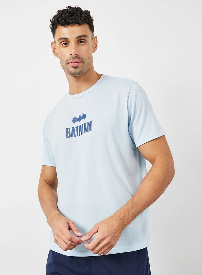 Styli Batman Graphic Print T-Shirt & Printed Pyjama Set