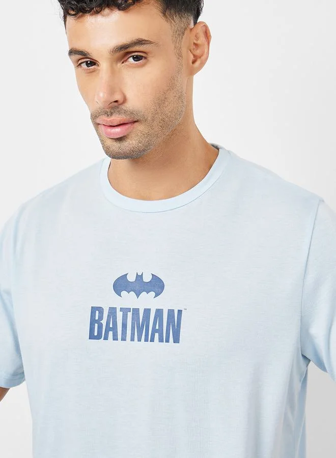 Styli Batman Graphic Print T-Shirt & Printed Pyjama Set