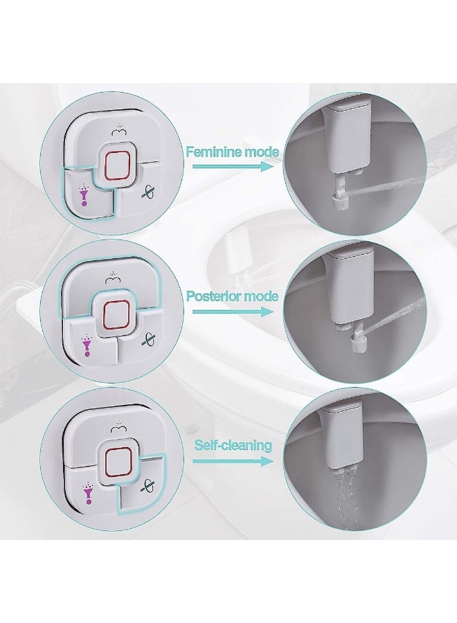 White Bidet Attachment Non-electric Cold Water Bidet Toilet Seat Attachment With Pressure Controls Retractable Self-cleaning  - Image 4