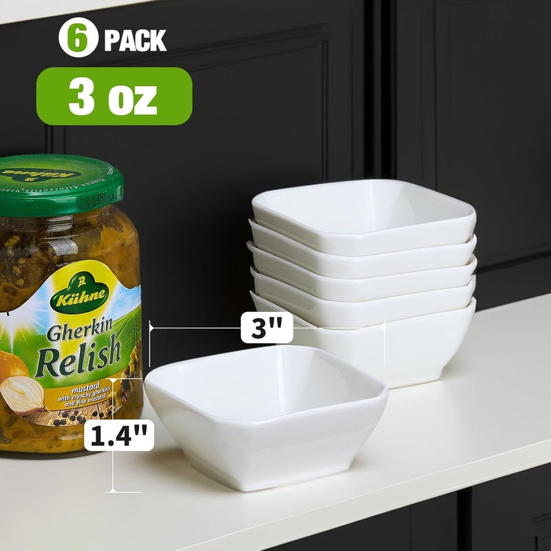 Mfacoy مجموعة أطباق صلصة الصويا من مفاقوي 6 قطع سعة 3 أونصات أطباق غمس خزفية أطباق صغيرة للغمس مجموعة أطباق صلصة أطباق صغيرة للطبق الجانبي كاتشب صويا باربكيو سوشي حفلة توابل مجموعة تقديم الأطباق - Image 5