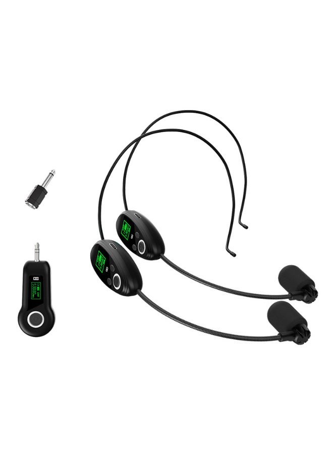 نظام ميكروفون سماعة رأس لاسلكي مزدوج 2.4G من ZFSZ، طقم ميكروفون محمول 1 إلى 2 مع مستقبل قابل لإعادة الشحن وشاشة، ومحول 6.35 ملم إلى 3.5 ملم، تشغيل فوري - Image 1
