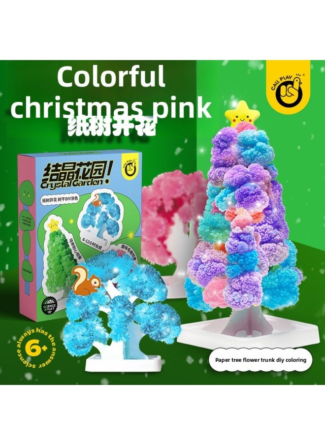 KoA Duck Magic Tree Crystallized Garden Paper Tree Blossom Crystal Planting Colorful Science Experiment Diy Gift-Color:cp114 Colorful Magic Tree (single Box)