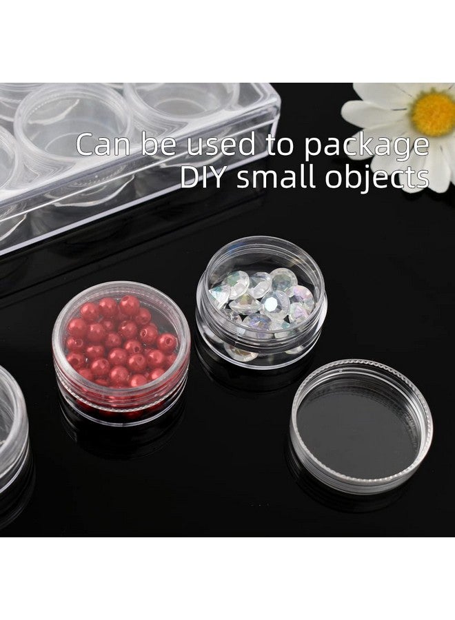 VIOCIWUO Clear Plastic Bead Storage Containers Round 12 Grids Transparent Organizer Jars For Diamond Pigments Glitters Cosmetics Sample Jar (2 Pack) - Image 5