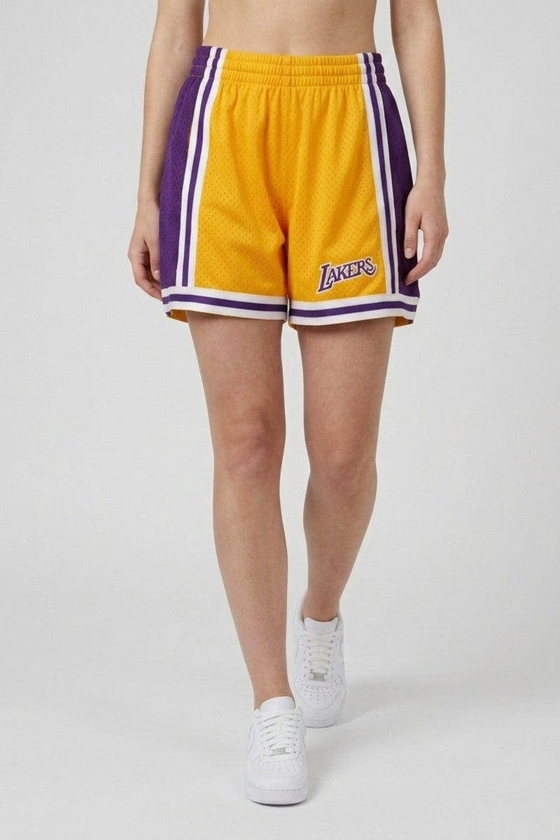 Mitchell & Ness Women Sportswear Fit  Los Angeles Lakers Basketball Shorts, Multicolor - Image 1