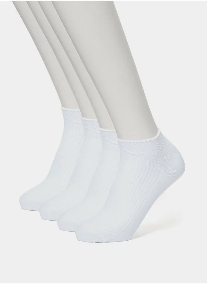 ستايلي Pack of 4 -Ribbed Ankle Length Socks