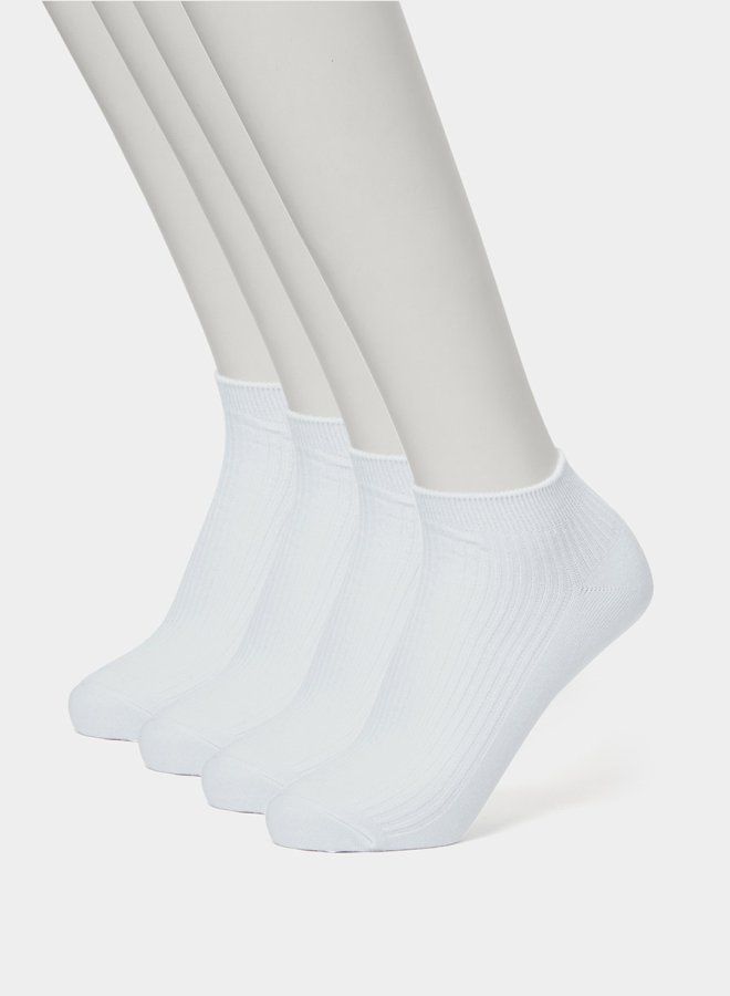 Styli Pack of 4 -Ribbed Ankle Length Socks  - Image 1