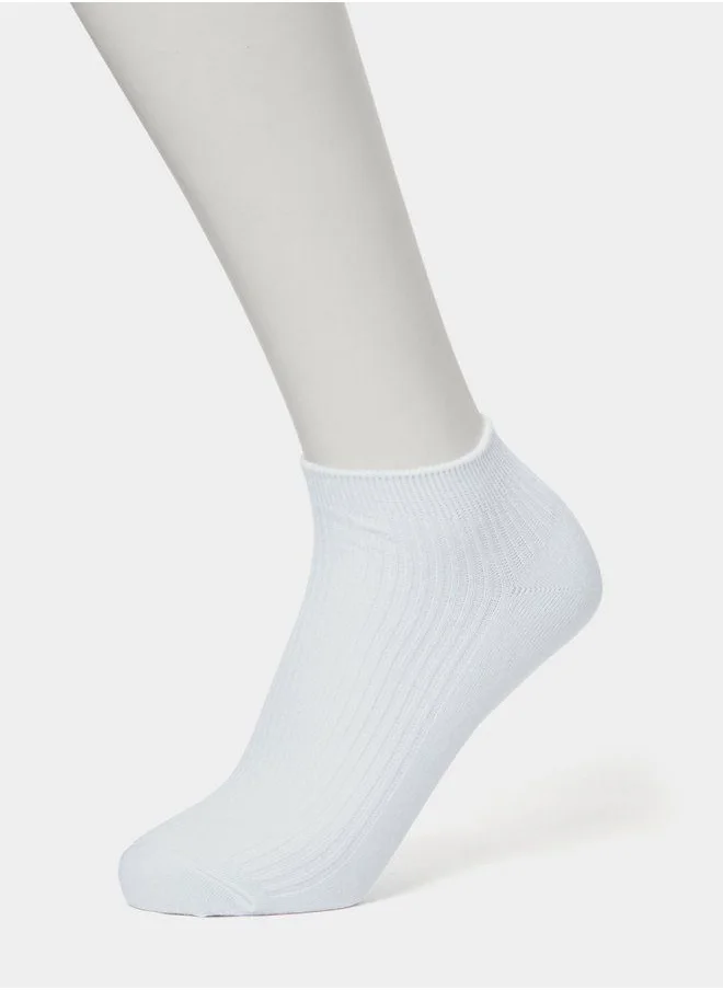 Styli Pack of 4 -Ribbed Ankle Length Socks