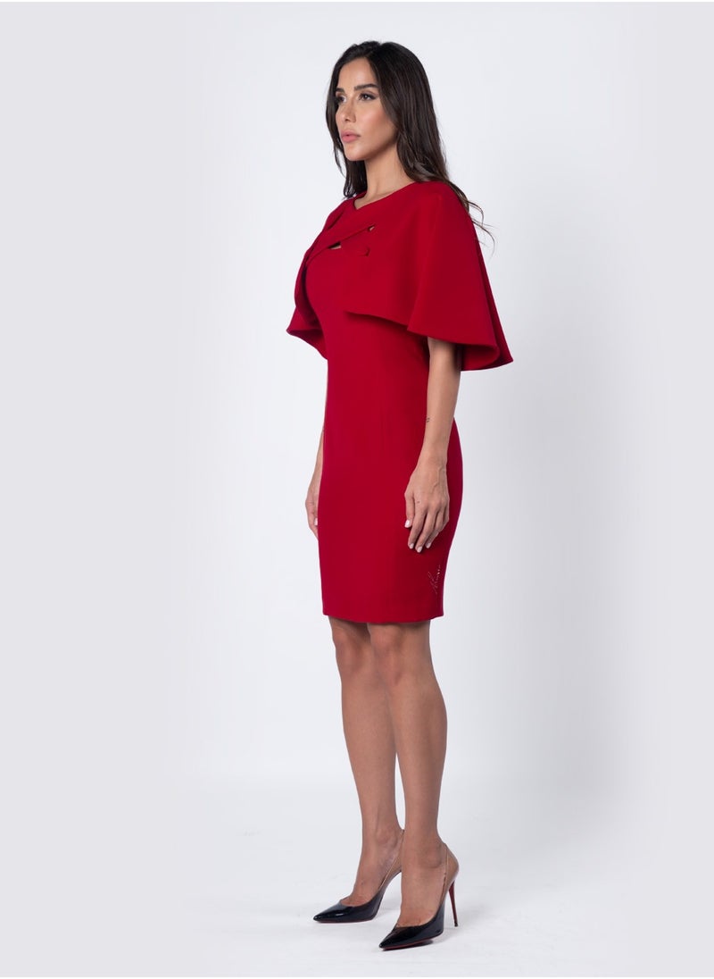 NIVA FASHION HOUSE - Detachable Cape Style Torso Dress - Image 1