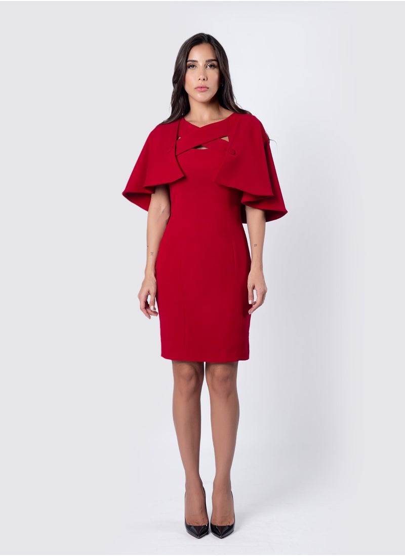 NIVA FASHION HOUSE - Detachable Cape Style Torso Dress - Image 1