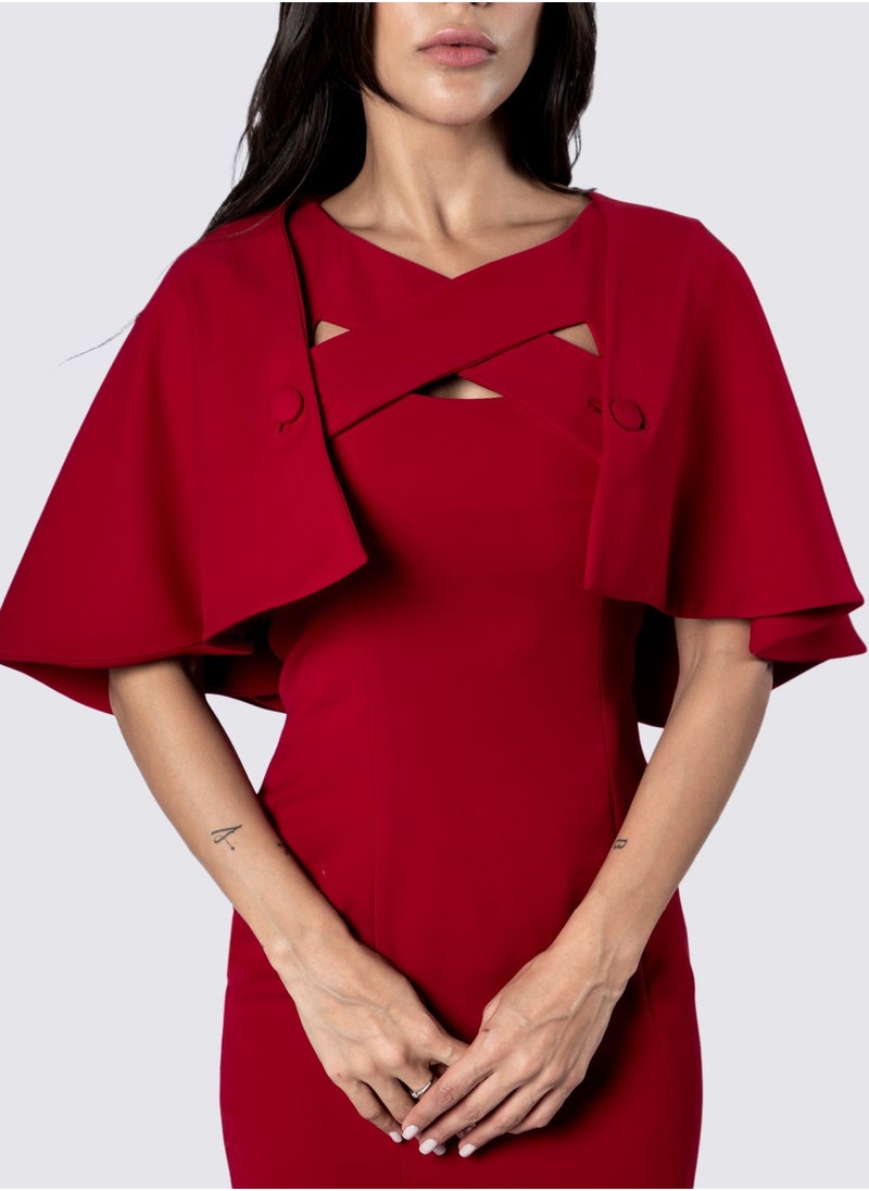 NIVA FASHION HOUSE - Detachable Cape Style Torso Dress - Image 1