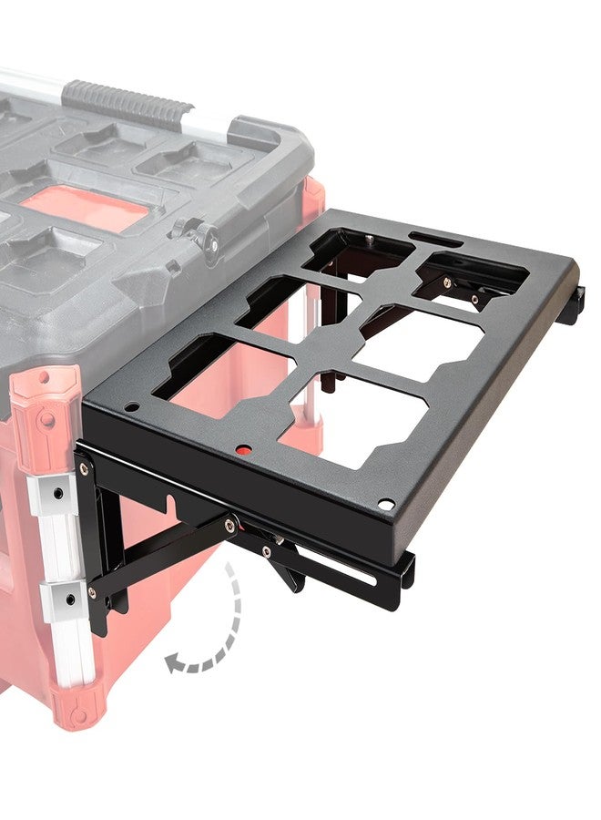 DNShorix Folding Packout Mount for Milwaukee Packout Toolbox Side Storage, Rugged All-metal Frame, Compatible with Rails No Drilling Required, Saving Space, Can be Mounted on Wall or Floor - Image 1
