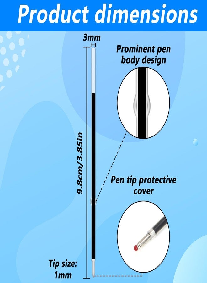 Bcautay 30 Piece Ballpoint Refills 1 mm Medium Point Tip Retractable Ballpoint Pen Refills for Journal Writing Office and School Supplies - Image 2