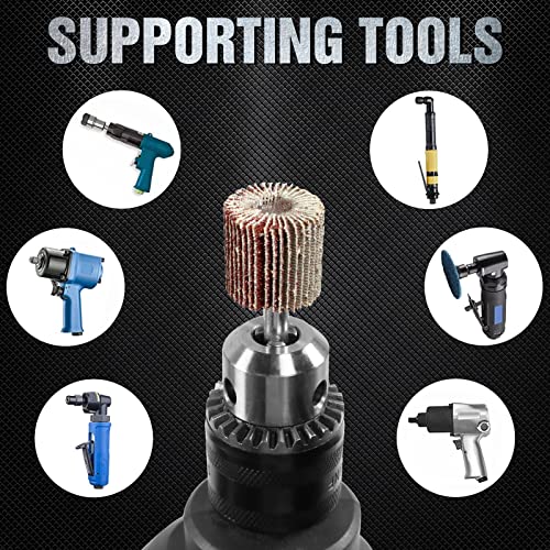 Pukamam 20 Pcs Flap Wheel Sander Set 80 Grit Sanding Wheel for Drill 1/4" Shank for Metal Wood - Image 5