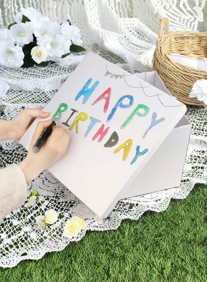 صندوق هدايا كبير 30x30x25cm ، صناديق هدايا بيضاء للهدايا ، صندوق  ، صندوق الهدايا ، للتعبئة والتغليف ، عيد الحب ، عيد الأم ،  ، الذكرى السنوية. - Image 5