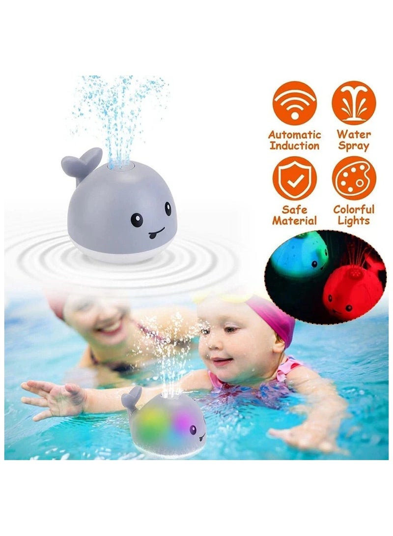 AROAQ Baby Light Up Bath Toys Whale Automatic Sprinkler Bathtub Toy with Music and LED Lights for Kids Infant Swim Pool Bathroom - Image 2