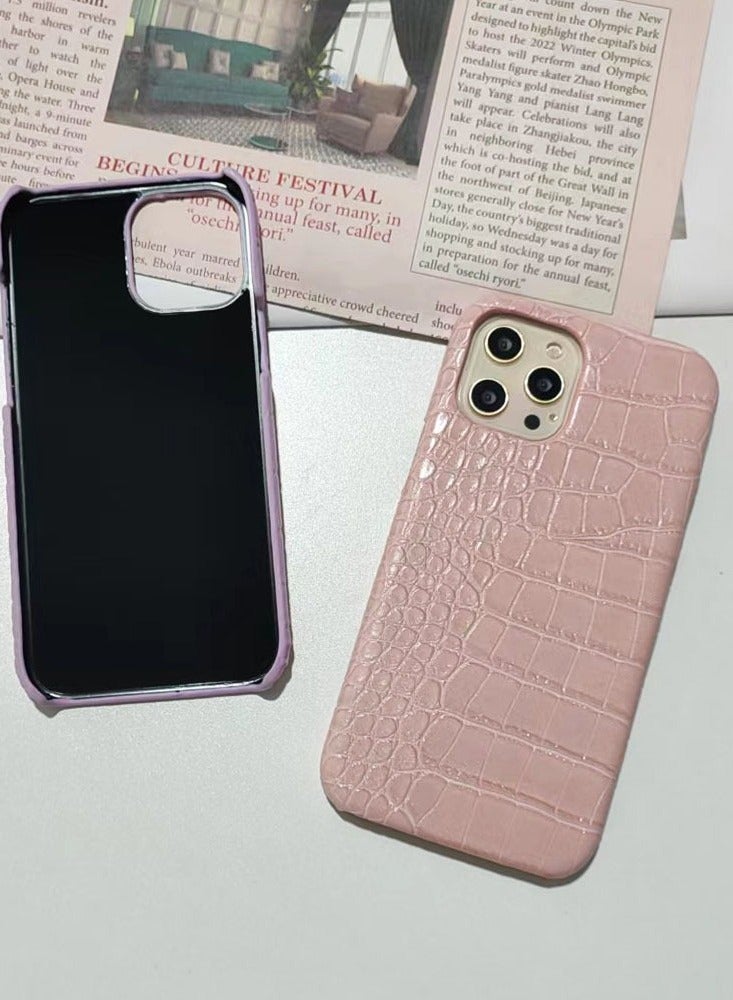 general MOBILE Guess Pu Leather Croco Case Hot Stamped Lines And Metal Logo For Iphone 13 Pro (6.1")  - Image 2