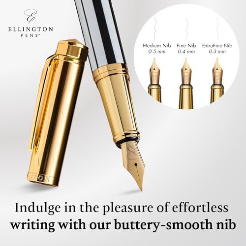 Ellington Pens Luxury Fountain Pen Set - Smooth Medium Nib- Includes 3 Ink Cartridges, Refillable Ink Converter, Gift Box- Fountain Pens For Writing, Calligraphy, Journaling, Sketching (Master Chopin) - Image 5