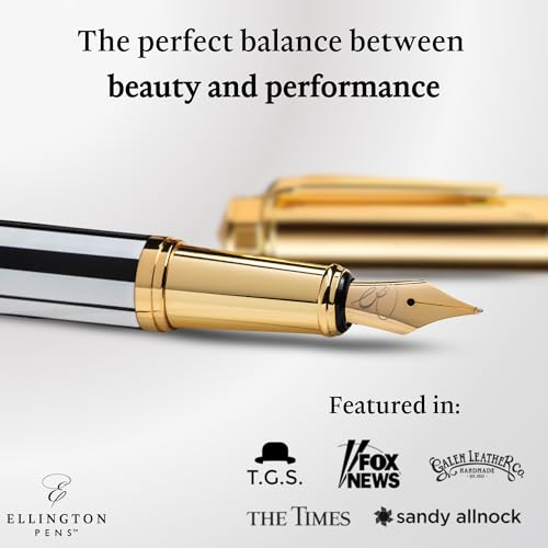 Ellington Pens Luxury Fountain Pen Set - Smooth Medium Nib- Includes 3 Ink Cartridges, Refillable Ink Converter, Gift Box- Fountain Pens For Writing, Calligraphy, Journaling, Sketching (Master Chopin) - Image 2