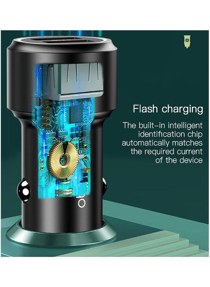 Yesido Y43 Fast Charger 36W Dual QC 3.0 Car Super Fast USB Charger Dual Quick 2 Port USB Car Charger Adapter - Black - Image 4