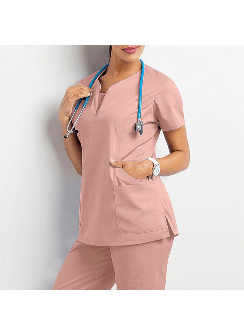Generic Women's Medical Scrub, Soft and Comfortable Lycra Polyester Blend, 2 Piece Set, Ideal for Medical Environments  - Image 2