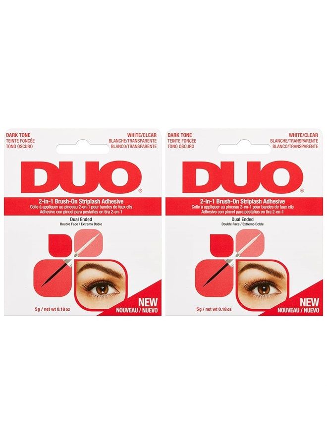 DUO Adhesives, 2-in-1 Brush On Clear & Dark Adhesive, 2-Packs - Image 1