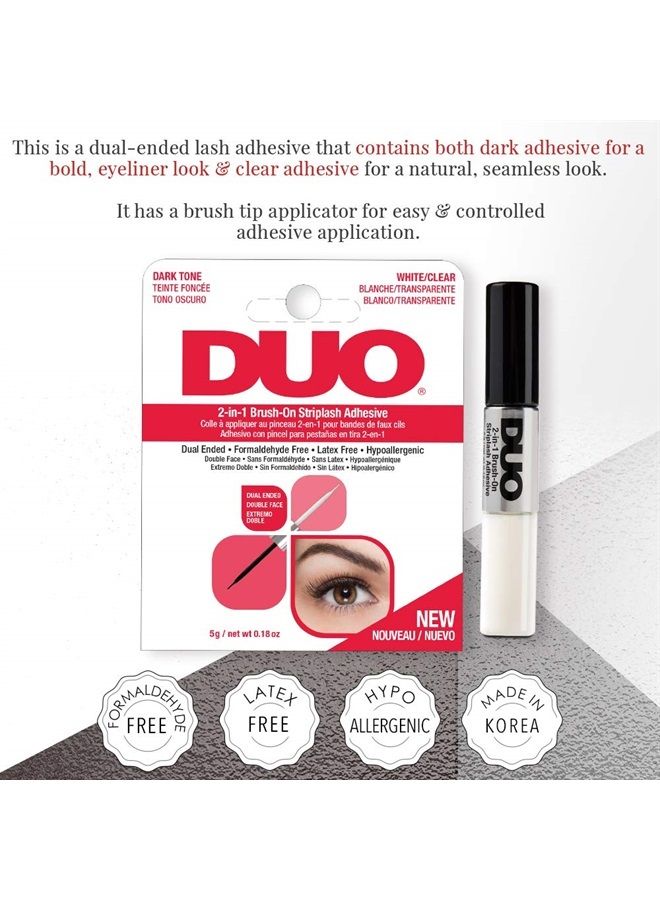 DUO Adhesives, 2-in-1 Brush On Clear & Dark Adhesive, 2-Packs - Image 3