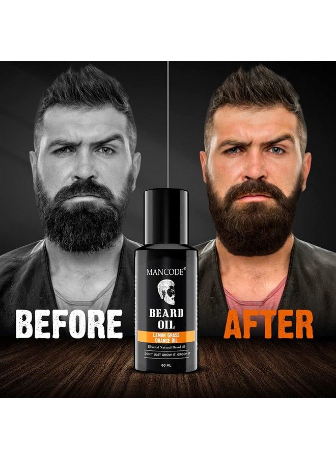 MAN CODE Beard Oil For Nourishment & Strengthening Beard No Harmful Chemicals 60Ml Each (Lemon Grass & Orange Oil)  - Image 5