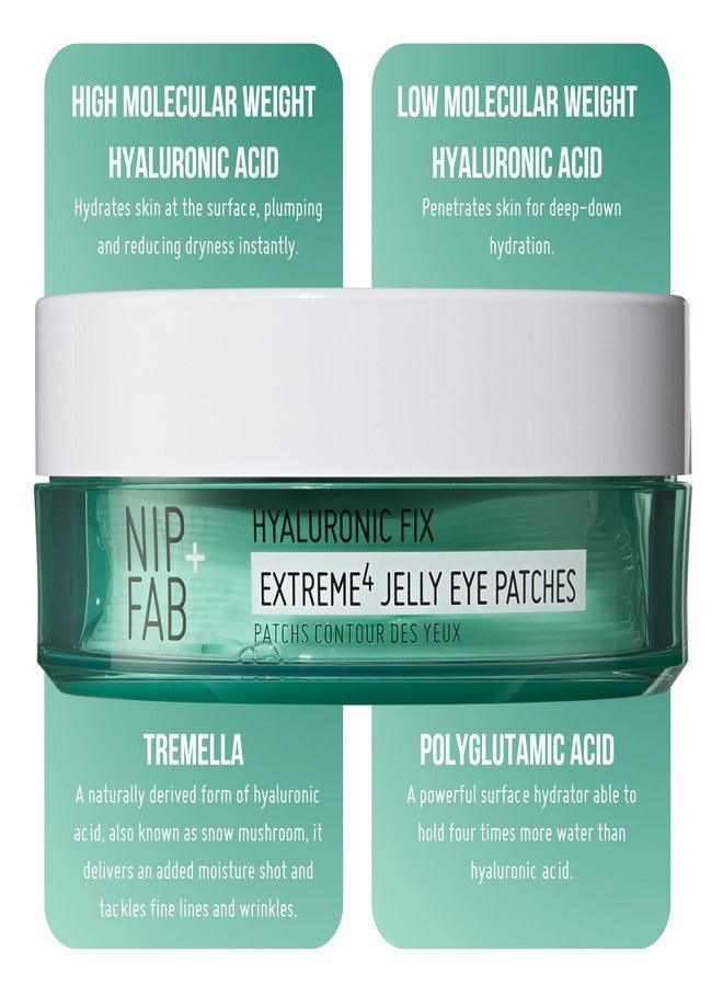 NIP+FAB Hyaluronic Fix Jelly Eye Patches (20 Pairs - Hydrating Hydrogel Under Eye Masks - Cooling Depuffing Eye Treatment for Dark Circles, Wrinkles & Puffy Eyes - Image 4