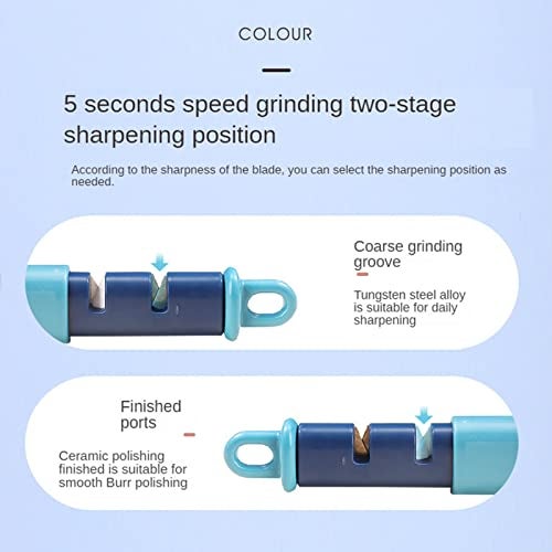 Mockery 3 in 1 Vegetable Peeler with Knife Sharpener, Stainless Steel Grater, Fruit & Vegetable Cutter, 2 Stage Knife Sharpener (Blue) - Image 5