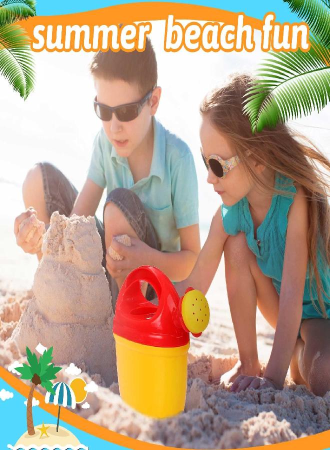 Sotiff 4 Packs Watering Can Garden Equipment Toy Sand Toys Interesting Plastic Watering Can Plant Garden Watering Can Toys Bath Toys for Girls and Boys Gardening Beach Tools, 3 Colors - Image 1