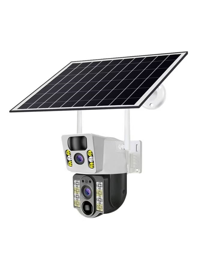 ELTRAZONE Solar Powered 4G Dual Lens Outdoor Security Camera with Night Vision, Dual Light Source, 360° Panoramic View, Motion Detection, Mobile App Remote Access, Wireless Surveillance - Image 1