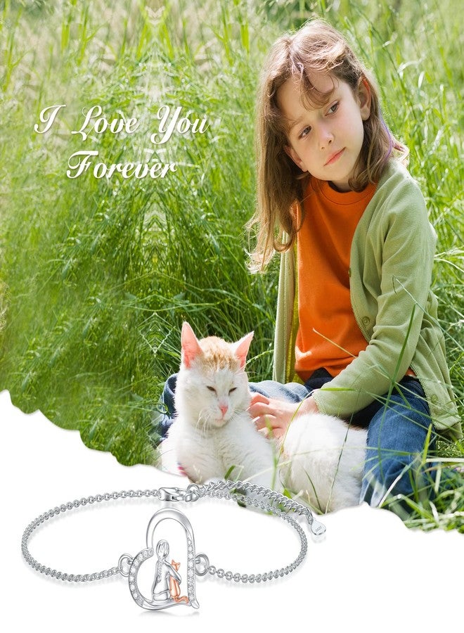 LONAGO Cat Bracelet for Women 925 Sterling Silver Cute Cat Bracelet - Image 2