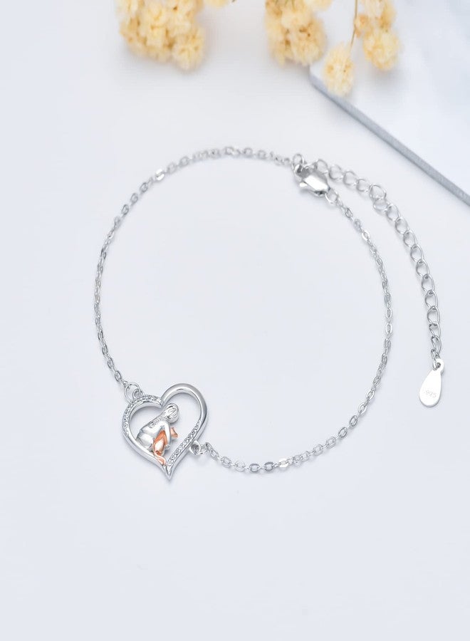 LONAGO Cat Bracelet for Women 925 Sterling Silver Cute Cat Bracelet - Image 5