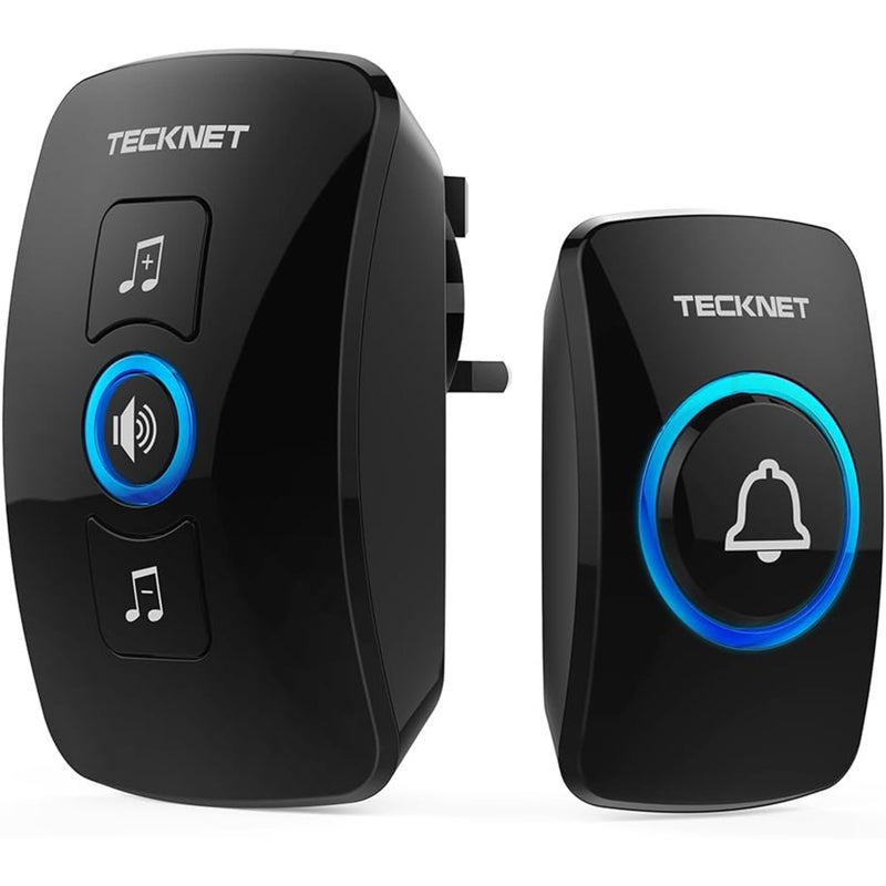 TECKNET Wireless Doorbell, Wall Plug-in Cordless Door Chime at 820-feet Range with 32 Chimes - Image 1