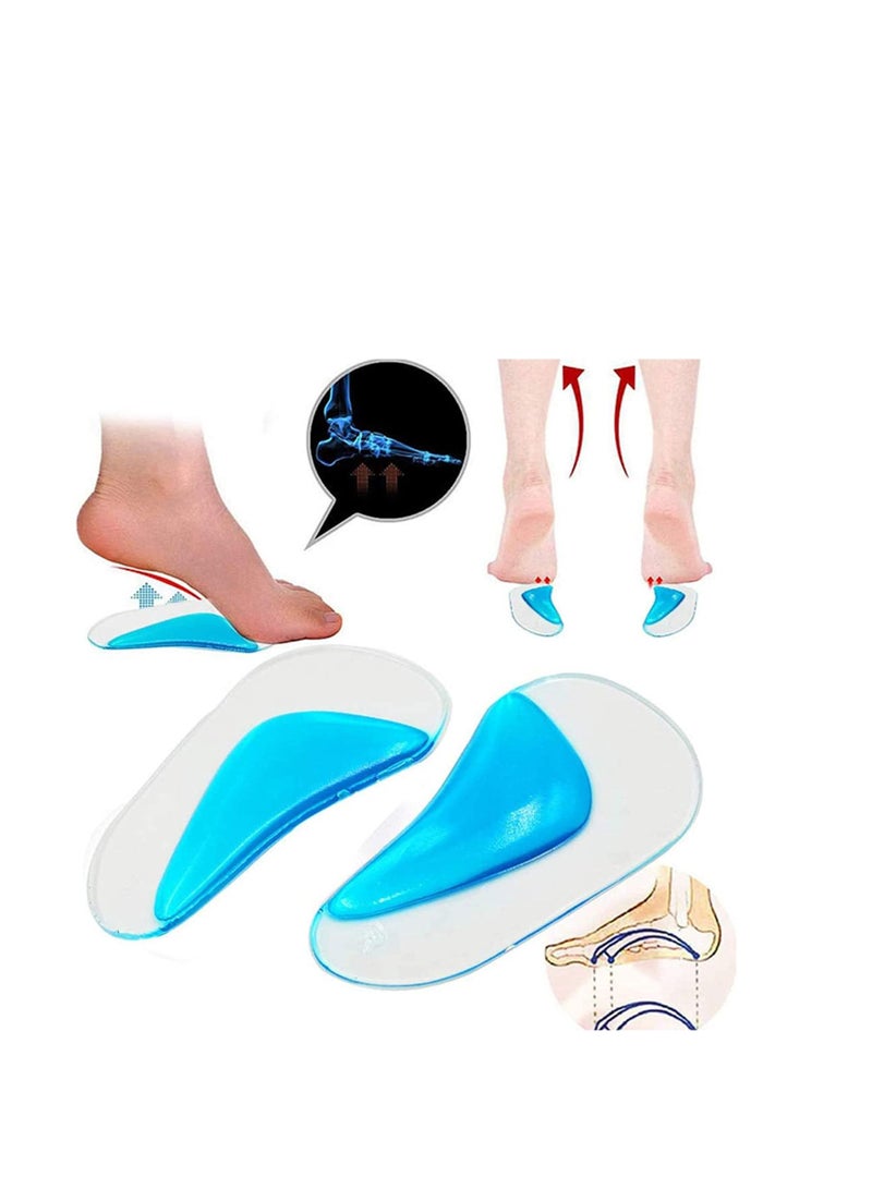 SYOSI Gel Arch Support Insoles, 4 Pairs Length Insoles for Achilles Tendonitis Silicone Orthopedic Flat Feet Orthotic Arch Support Insoles Plantar Fasciitis and Help Relieve Foot Soreness - Image 2