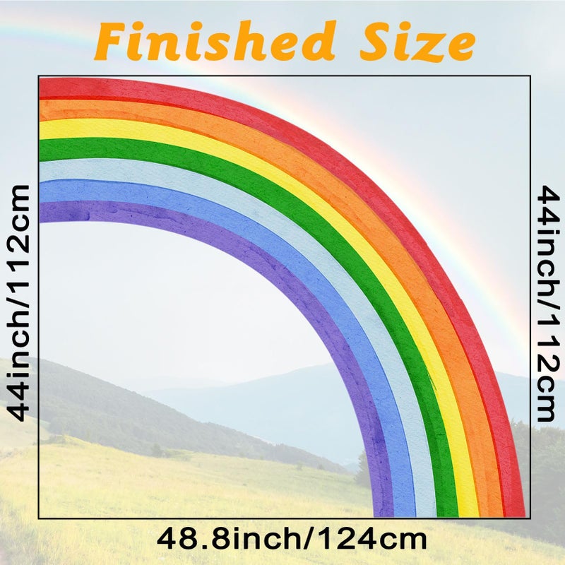 Eutecado Rainbow Wall Decals Watercolor Large Rainbow Wall Stickers for Kids Room  Waterproof Rainbow Wall Decor Stickers Peel and Stick Half Rainbow Wall Art Murals for Girls Room Bedroom - Image 3