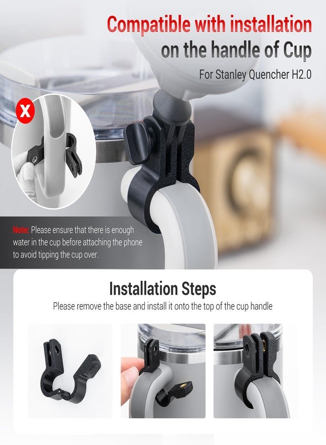 Kiorafoto Magnetic Phone Holder for Stanley Quencher H2.0,Detachable & Angle Ajustment Phone Stand for Stanley Cup Handle,Water Bottle Accessories Compatible with iPhone 17 16 15 Pro Android for Car Office Gym - Image 4