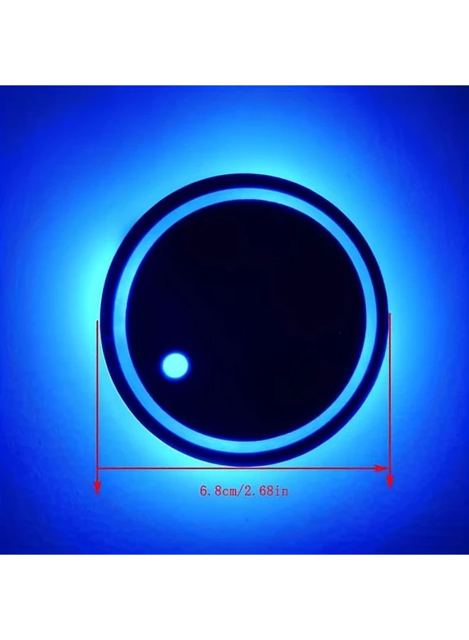 Colorful Universal 2pcs 7 Color LED Car Cup Holder Intelligent Induction USB Charging Acrylic Coaster - Image 5