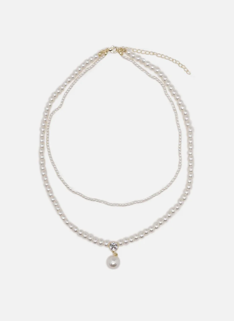 ليتشي عقد لؤلؤ مزدوج