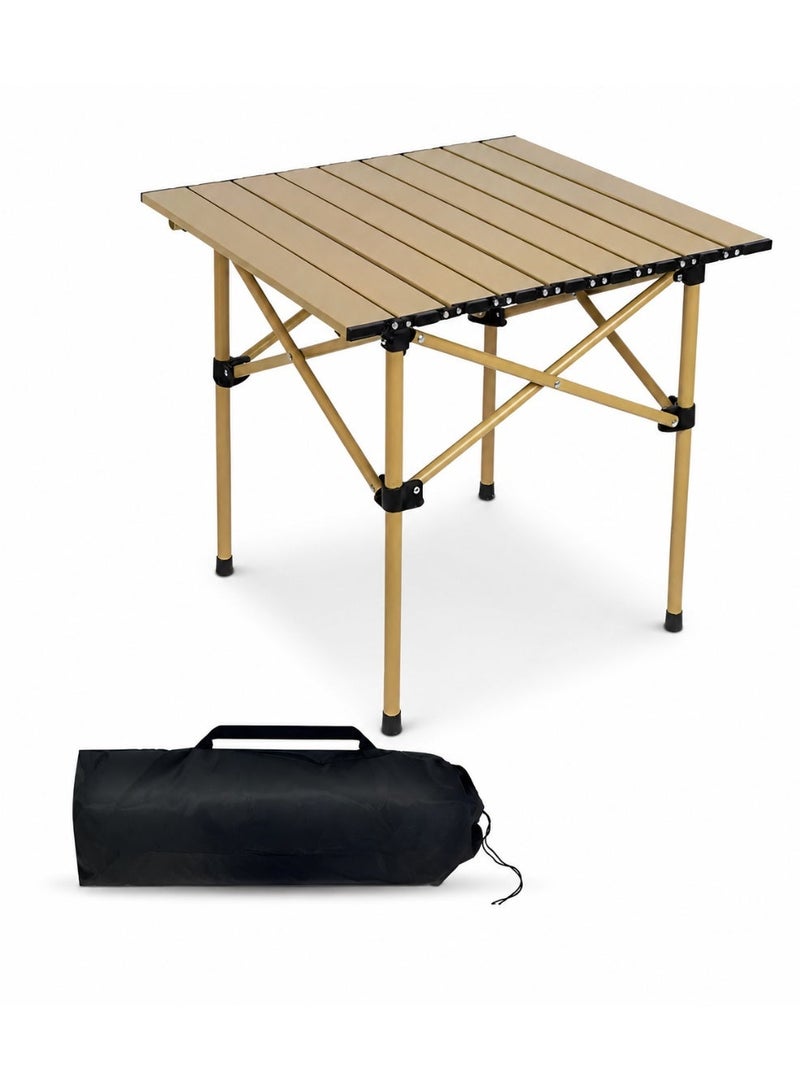 Toshionics Outdoor Camping Folding Table – Lightweight Portable Aluminum Roll Up Table with Carry Bag, Compact Foldable Picnic Table for Hiking, Fishing, Beach, BBQ, Cooking, Travel, Festival & Indoor Outdoor Use-53.5×55×49.5 cm - Image 1