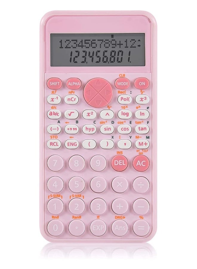 2Line Standard Scientific Calculator Portable and Lovely School Office Supplies Suitable for Primary School to College Student Use  Pink - Image 1