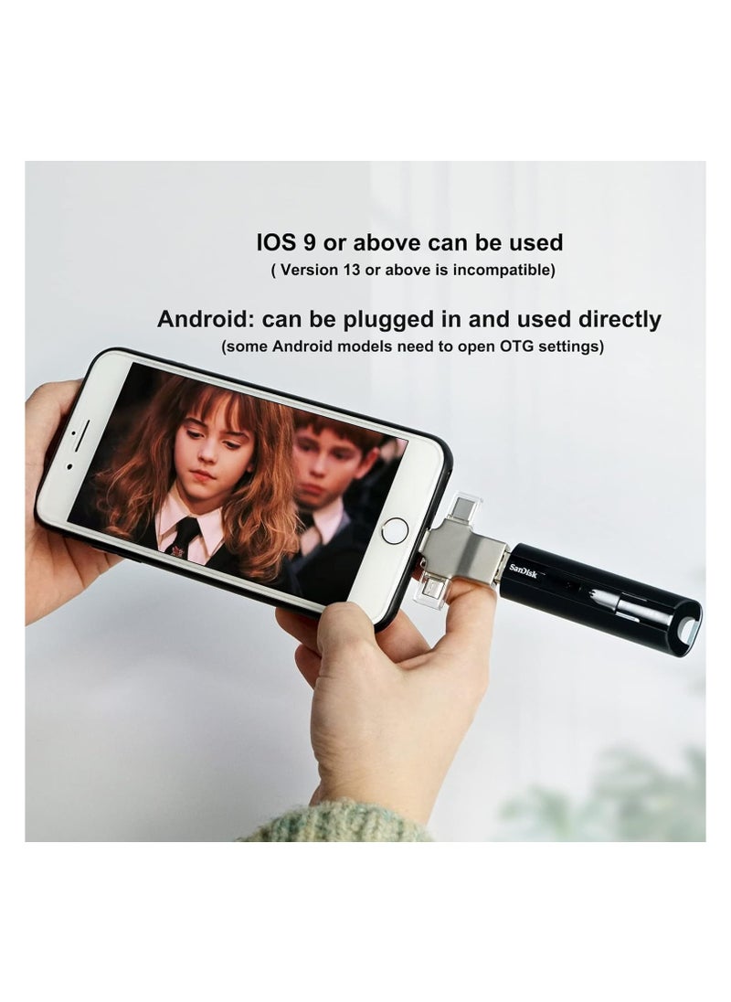 3 in 1 OTG Adapter for Cell Phones and iPad, Lightning/Type-C/Micro USB to USB 2.0 High Speed ​​Data Transfer Adapter for Apple Android Type-C Universal U Disk to External Keyboard