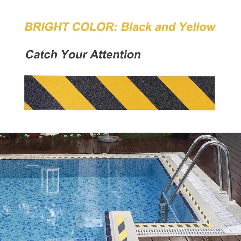 Bligo Anti Slip Tape 4" x 16.4 Ft Black and Yellow Heavy Duty Waterproof Grip Tape, High Traction Non-Skid Adhesive Roll for Stair Steps, Wood, Concrete Floors, Staircases, Outdoor/Indoor Use - Image 5