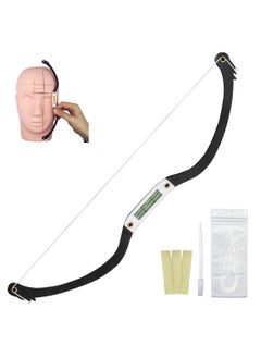 Eyebrow Marker Ruler Featuring Bubble Leveler Eyebrow Mapping Tool Kit Featuring Bow with String Eyebrow Bow Mapper Tool with Mapping Thread for Shaped Brows Permanent Makeup Tattoo (Black)